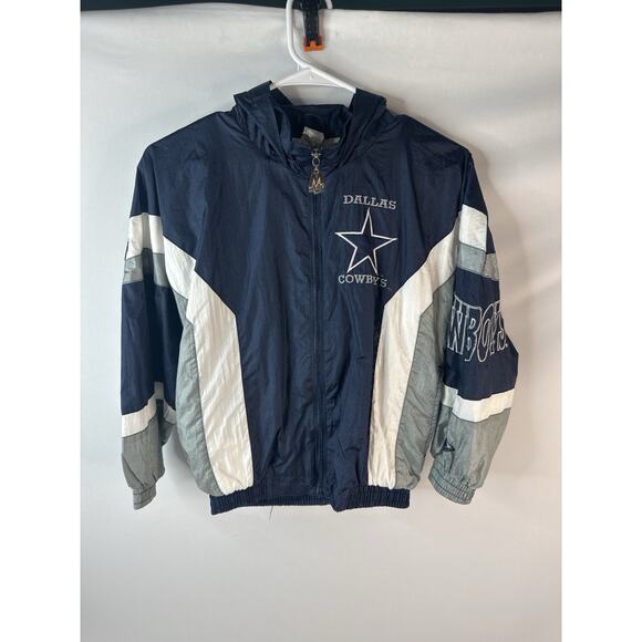 Vintage Dallas Cowboys Mighty Mac Windbreaker Jacket Size Youth Small 8-10 - Picture 1 of 7